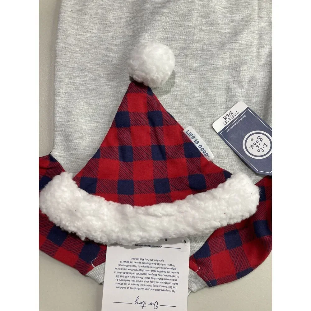 Life Is Good Infant Boys Holiday Christmas 2-Piece Set‎ Size 0-3 Months